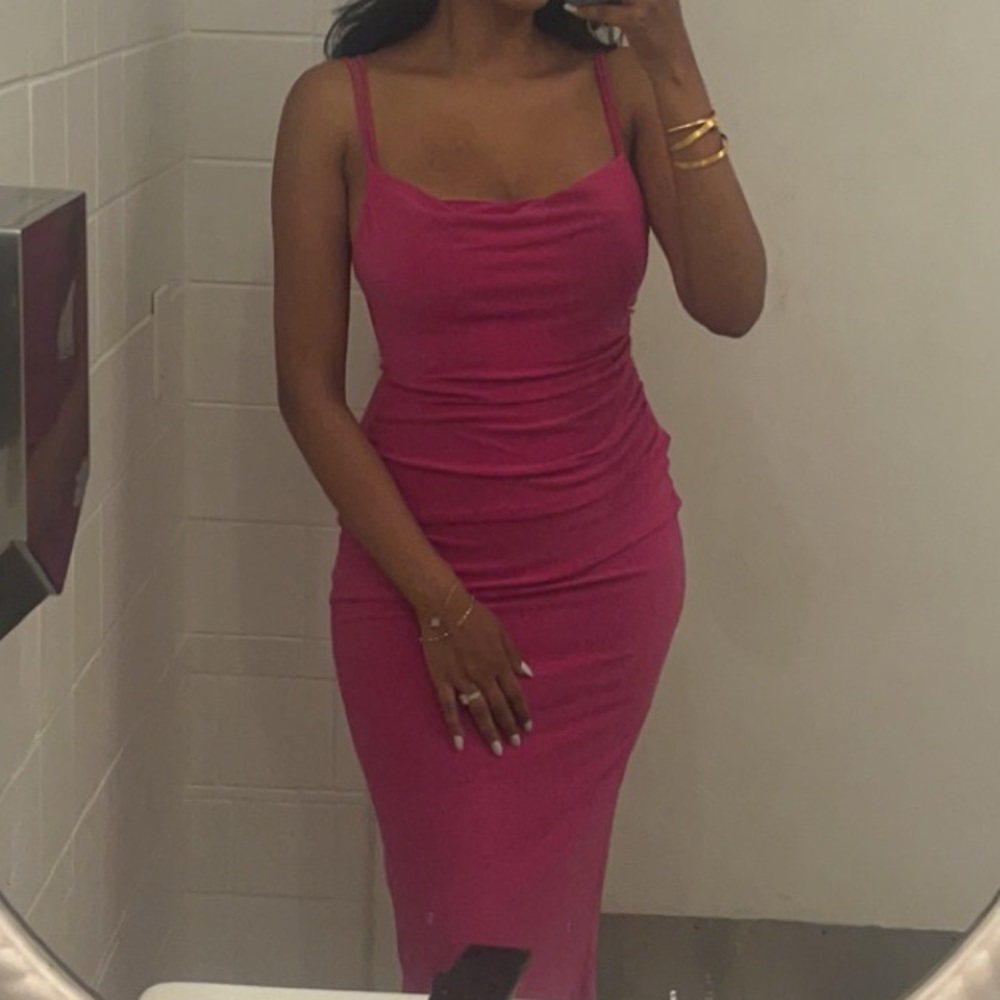 Zara Fuchsia Midi Dress